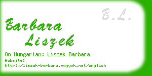 barbara liszek business card